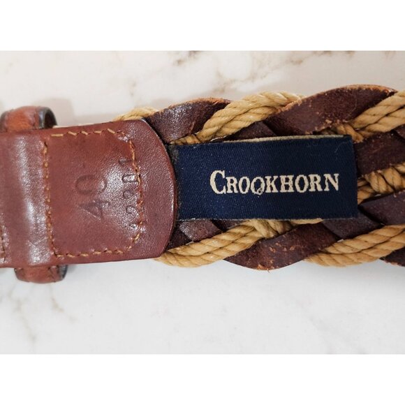 Vtg Crookhorn Davis Mens Braided Leather & Cotton Cord Belt Size 40 Handmade USA - Picture 10 of 10